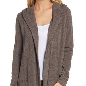 Preloved, Barefoot Dreams CozyChic Lite Open Front Hooded Cardigan. Sz M.